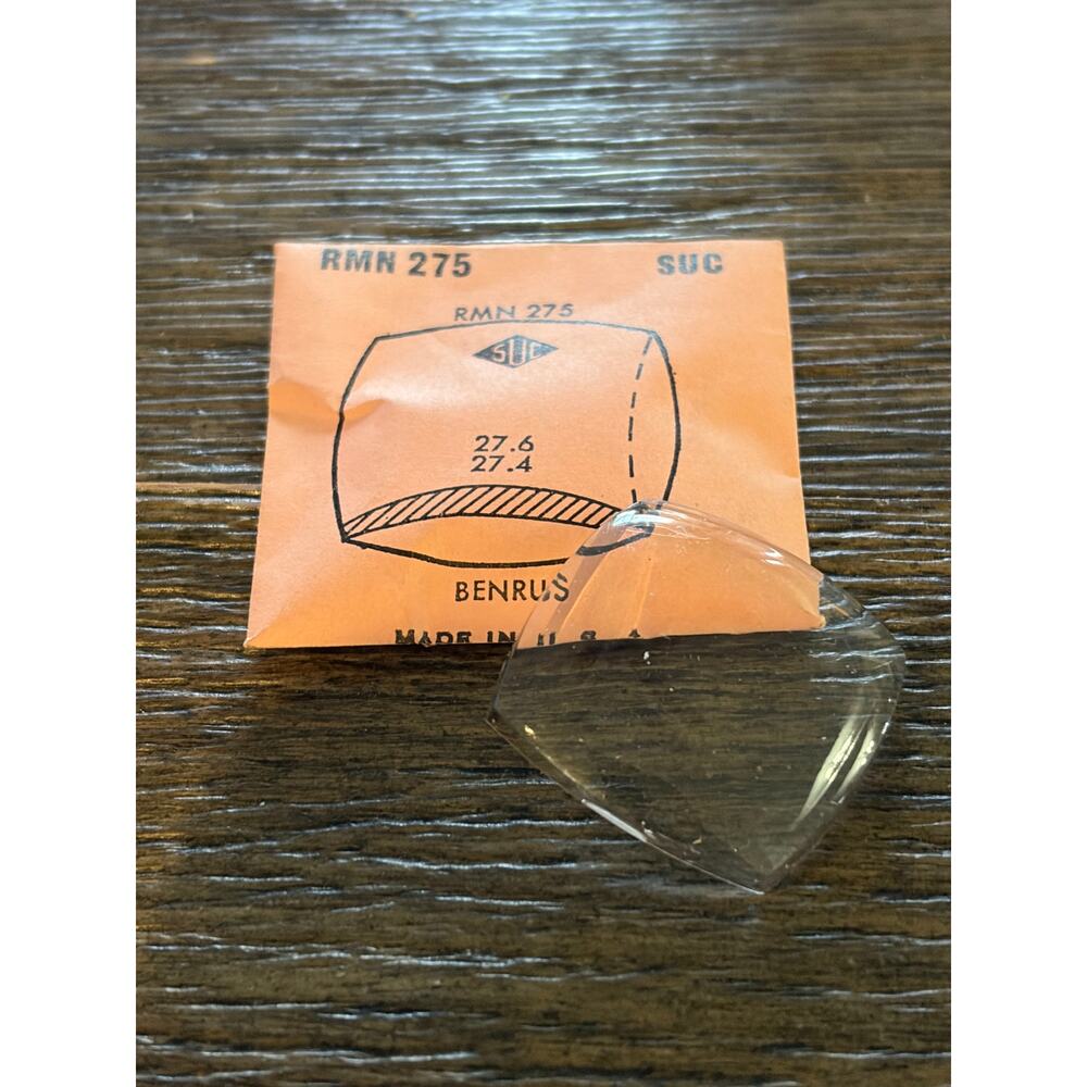 SUC RMN275 Watch Crystal Fit Benrus - 27.6 x 27.4 mm